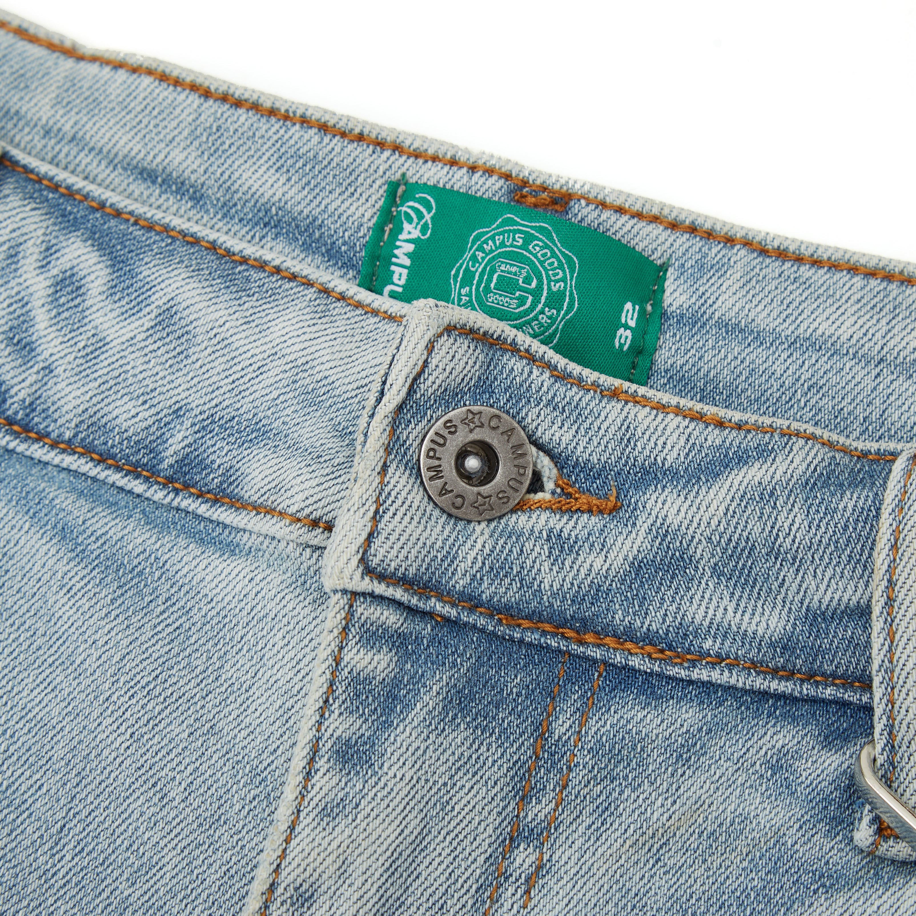 Motor Sports Denim Shorts - Washed Blue